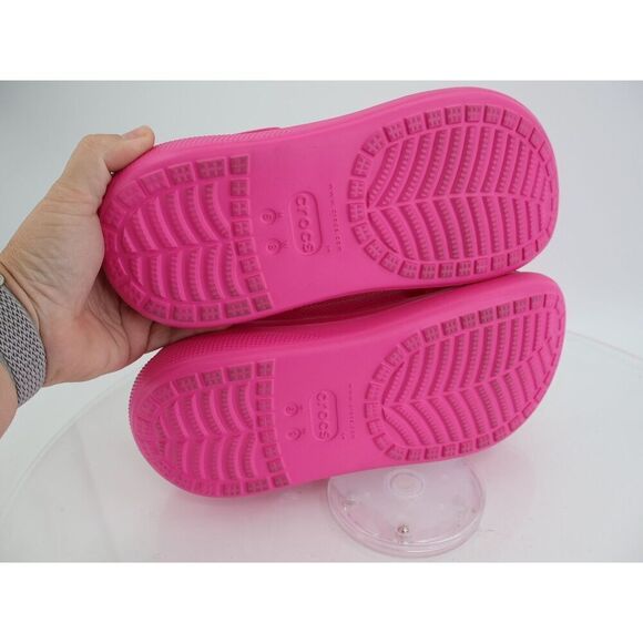 Crocs Crush Clog Size 8 Pink Rubber Slip On Platform Chunky Shoes - Picture 8 of 11